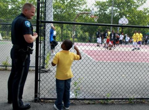BHA PD officer with child - community