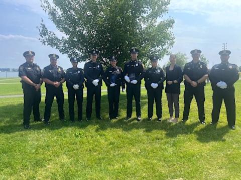 Braintree PD officers on green
